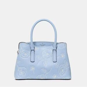 ♠️Kate Spade Thompson Street Embossed Floral Small Satchel Bag, North Star Blue